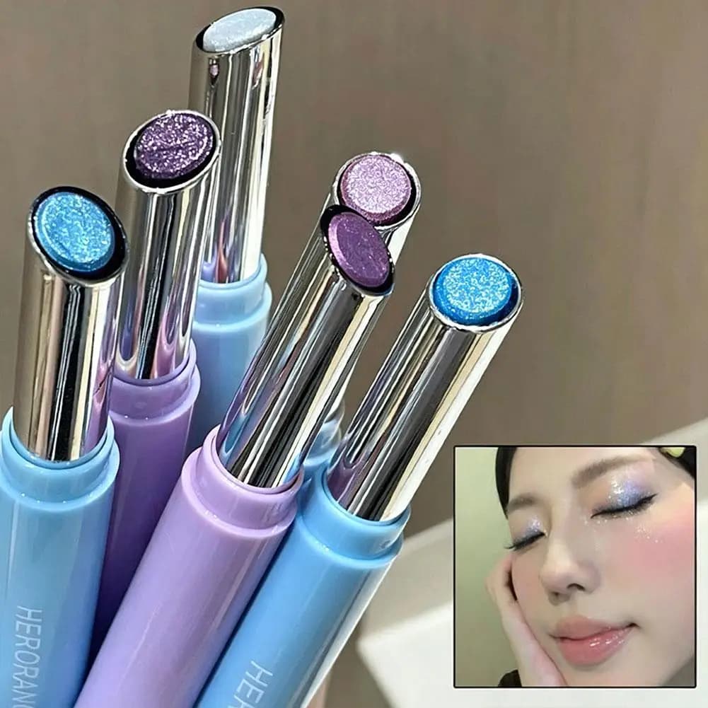 Stick Ombretto Glitterato, Penna Illuminante Lunga Durata, Trucco Scintillante a Base d'Acqua per Illuminare il Contorno Occhi