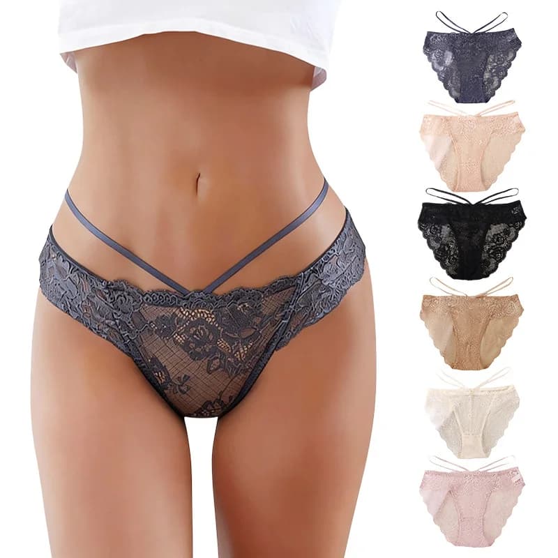 Summer New Sexy Women's Underwear Lace Lifting Buttocks Sexy Breathable Low Waist Pure Cotton Crotch Women's Triangle Underwear
