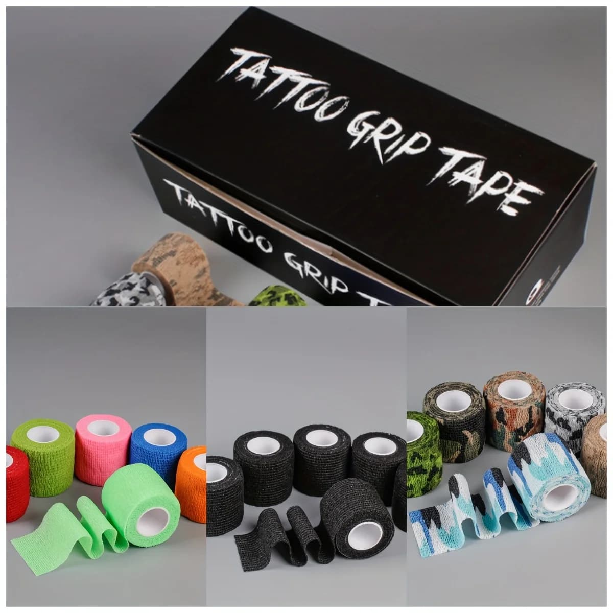 Bendaggio autoadesivo Mix per tatuaggi 2 in rotoli di benda coesiva traspirante Nastro autoadesivo elastico per nastro sportivo per caviglia da polso