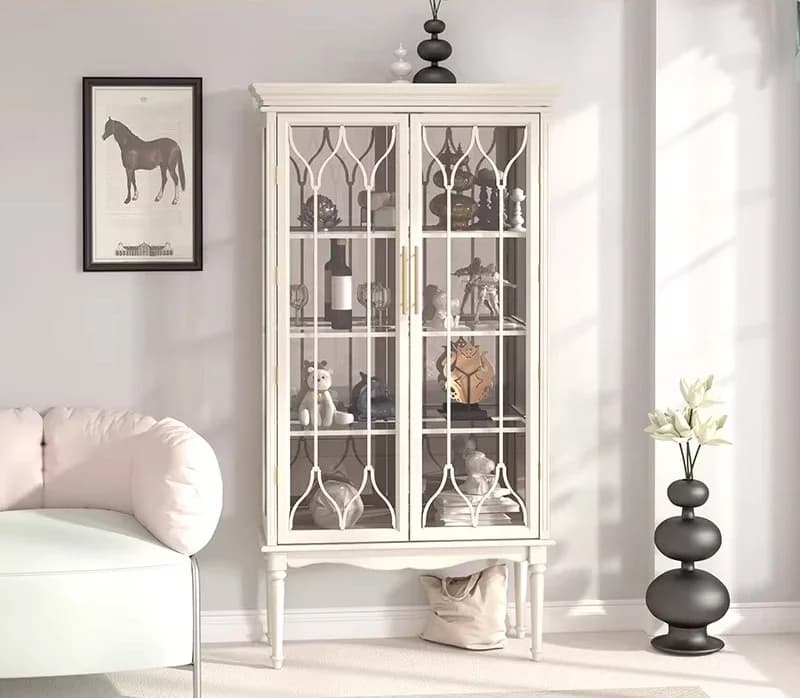 Vetrina espositiva decorativa per vino in vetro per soggiorno di villa di lusso