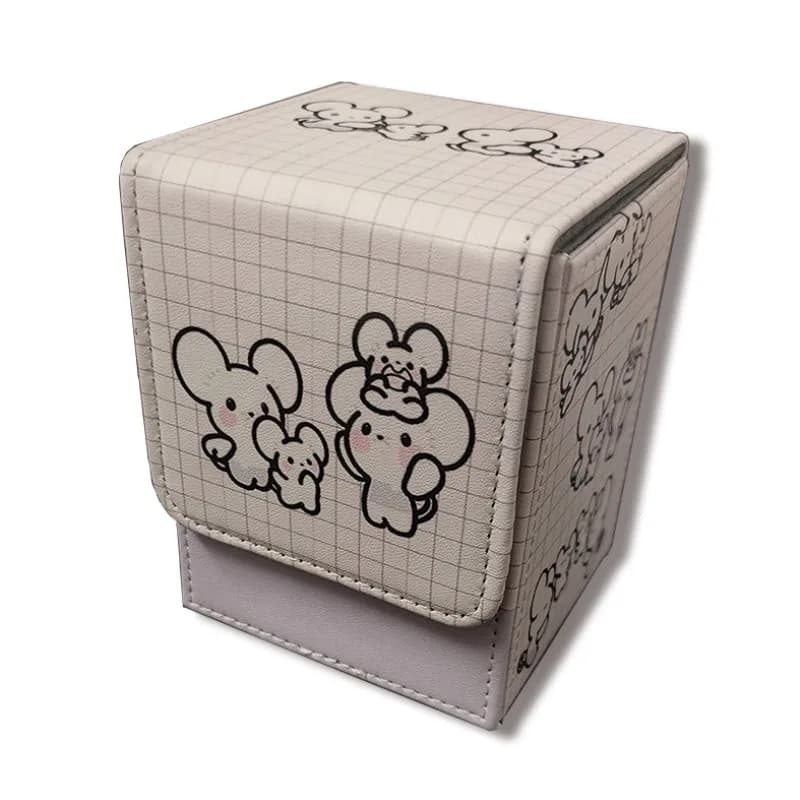 PTCG Maushold Themed Board Game Card Box with 100+ Dividers OPCG WS TCG Magnetic Leather Game Collection Card Storage Box Toy