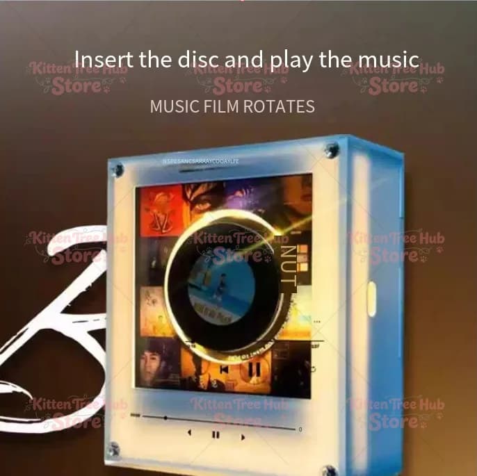 Refrigerator Magnetic Rotary Disc Machine,NFC Sensor&Night ,128G Memory Card,Automatic Singing Acrylic Creative Ornament