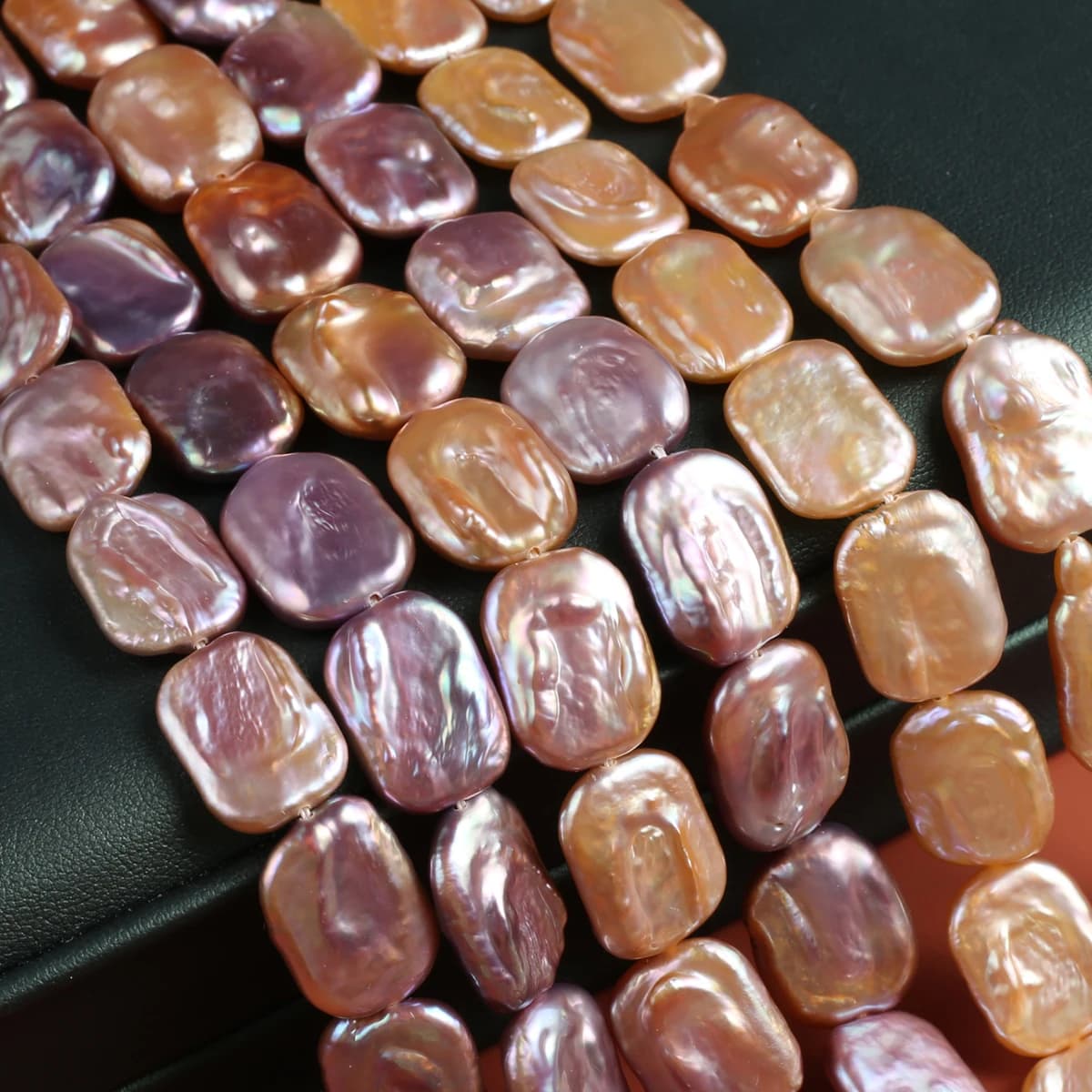 Perle barocche naturali d'acqua dolce, rettangolari, arancioni e viola, per la creazione di gioielli fai da te, collane, orecchini, bracciali, accessori, regalo