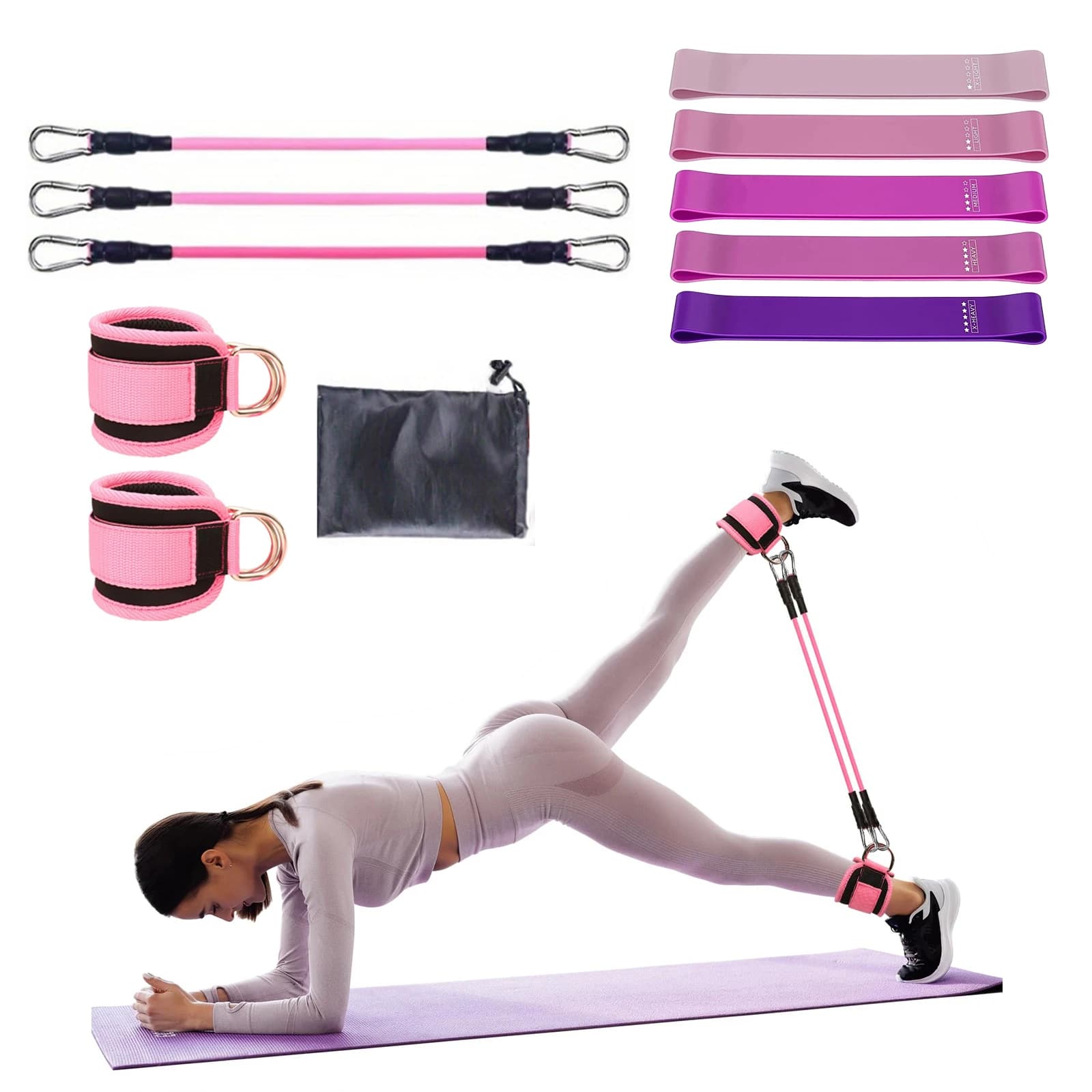 6/11 pieces Glutei with portal, hip lift, ankle resistance, elastic trainer, hip leg tension rope, modeling and slimming
