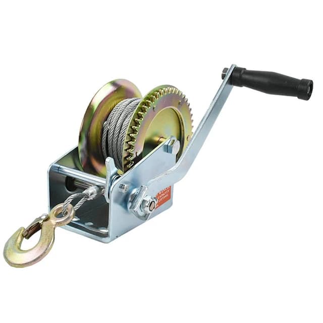 1200-2500lbs Heavy Duty Steel Boat Trailer Manual Hand Winch With Automatic Brake And Steel Wire Rope