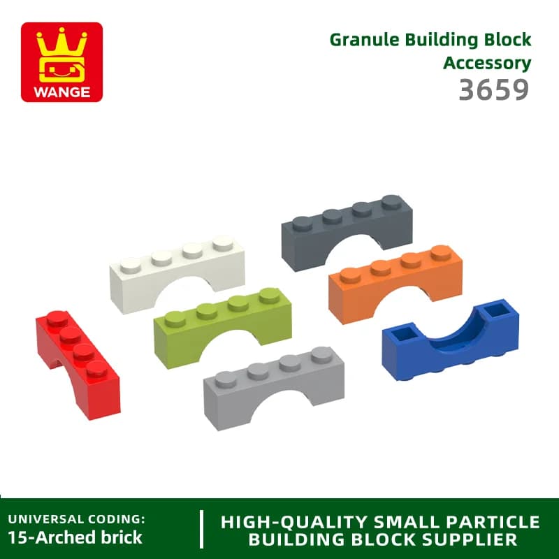 Wange 81 Pz/lotto 3659 1x4x2 Arco Piatto Building Blocks MOC Accessori di Costruzione Parti Compatibile con Il Mattoni Per Bambini Giocattoli Regalo