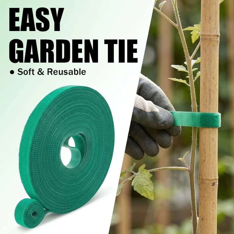 Adjustable Plant Tie Green Garden Tape Velcro Hook and Loop Straps for Secure Climbing Plants Support and Tree Training