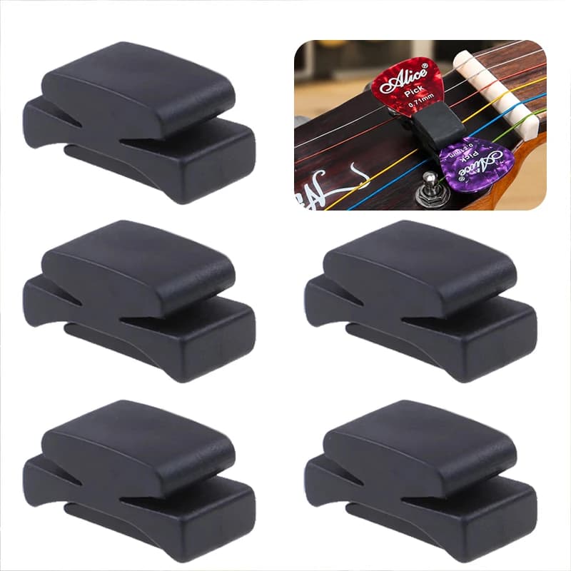Guitar Pick Holder Clips Set – Secure Clip-on Design, with Picks – Easy Access Plectrum Storage for Acoustic & Electric TMZ