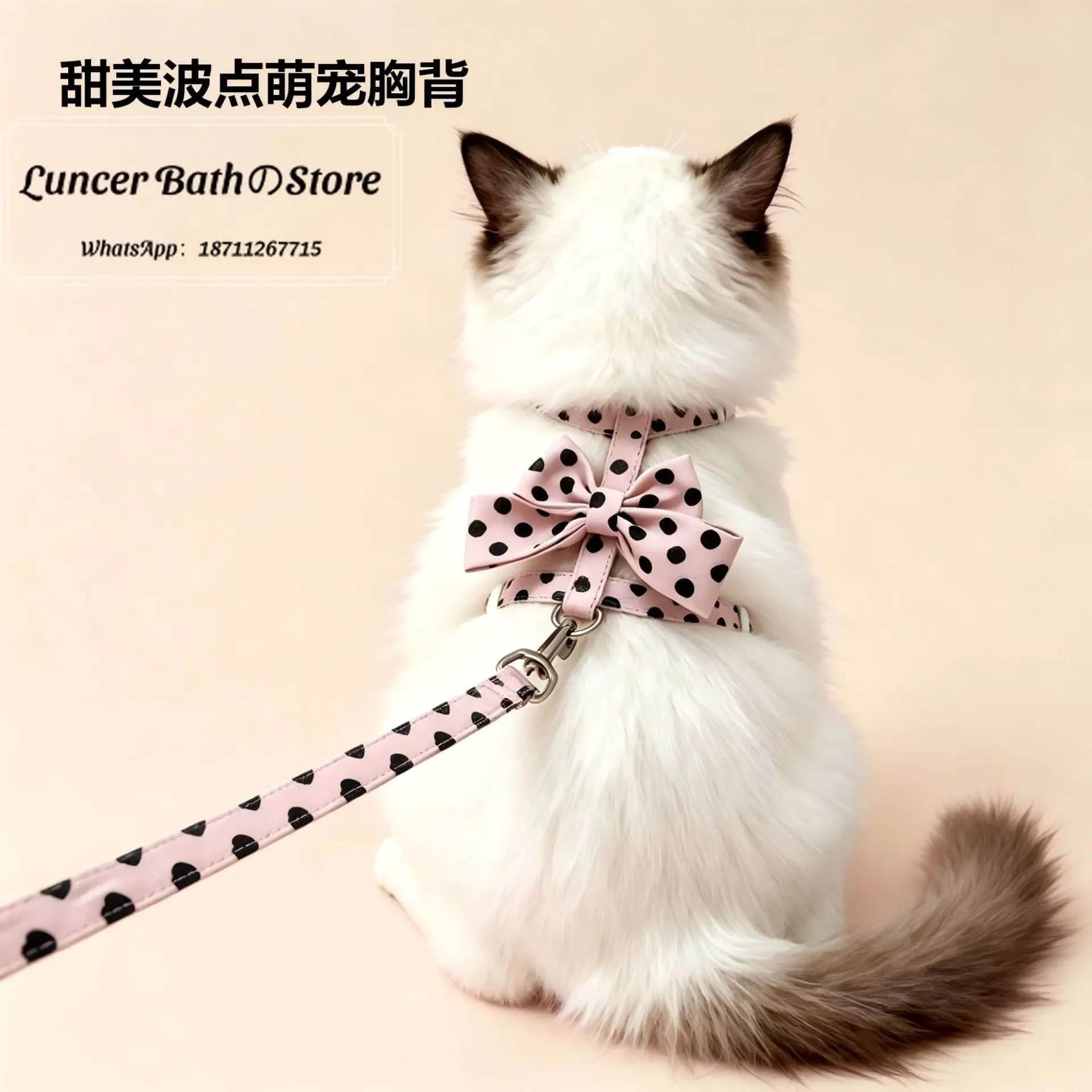Dog chest back vest type cat leash walking dog chest strap adjustable small dog bow chest strap