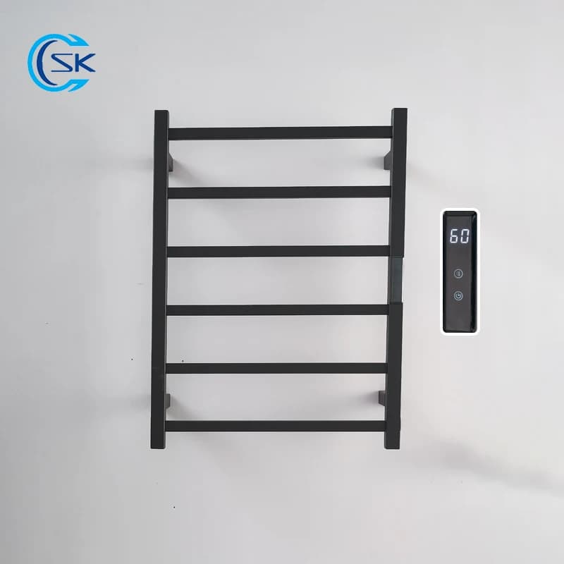 Black Electric Towel Rack.Hidden/Exposed Cable Electric Heated Towel Rail.Digital Display Towel Dryer.Wall Mounted Towel Warmer.