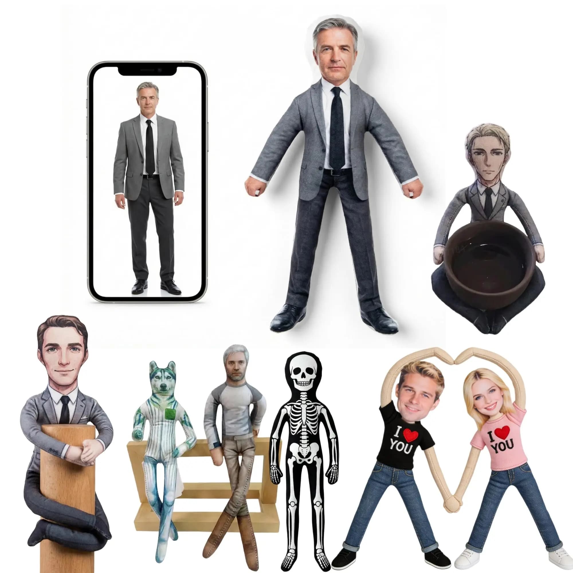 Custom Photo Doll Wacky Bendy Personalized Idol Fans Make Friend into a Posing Plushie Flexible Figure Prank Gifts
