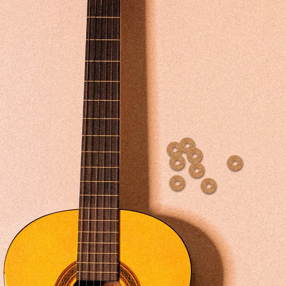 20 Pezzi Impugnature per Plettri da Chitarra in Sughero, Design Antiscivolo Rotondo per Comfort di Gioco Prolungato, Presa Stabile, Cambio Rapido, Porta Plettri per Chitarra
