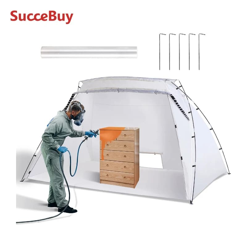 SucceBuy Tenda Portatile per Verniciatura 7.5x5.2x5.2/10x7x6ft, Cabina Pieghevole per Verniciatura a Spruzzo per Progetti di Artigianato e Fai-da-te