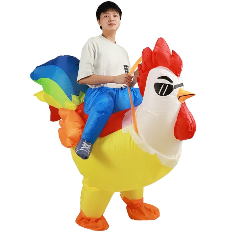 Costume gonfiabile cosplay gallo adulto per bambini animale anime abiti eleganti costumi di carnevale festa di Halloween per uomo donna