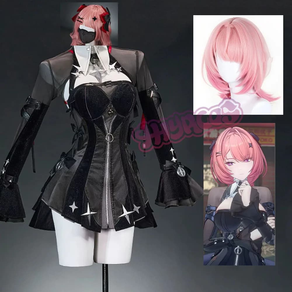 Costume Cosplay Zenless Zone Zero Ramiel con Parrucca, Maschera, Vestito Remielle Dan, Copricapo, Outfit per Halloween, Accessori per Donna