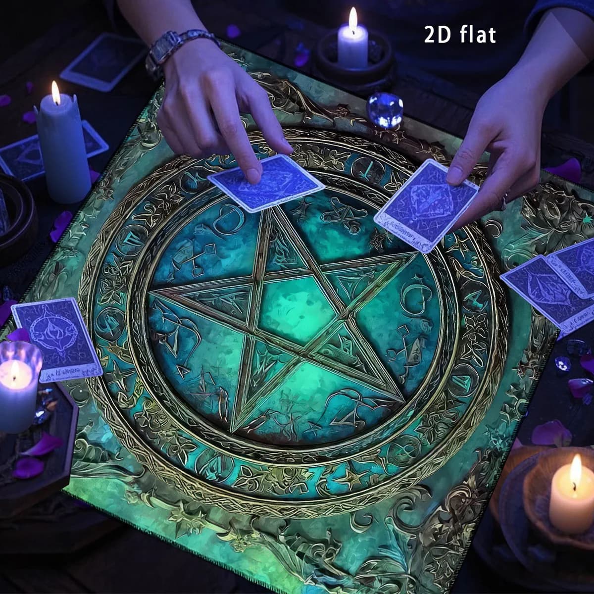 Mystic Tree Of Life Tarot Tablecloth Antler Moon Pentagram Witch Divination Altar Cloth Astrology Oracle Card Mat Witchcraft