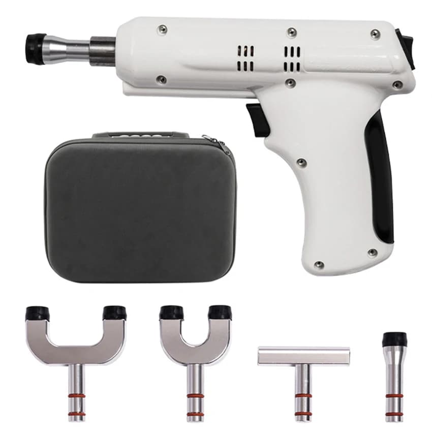 350N 4 Heads Chiropractic Adjustment Tool Vertebral Chiropractic Column Impulse Regulator Electric Correction Gun Activator Massage