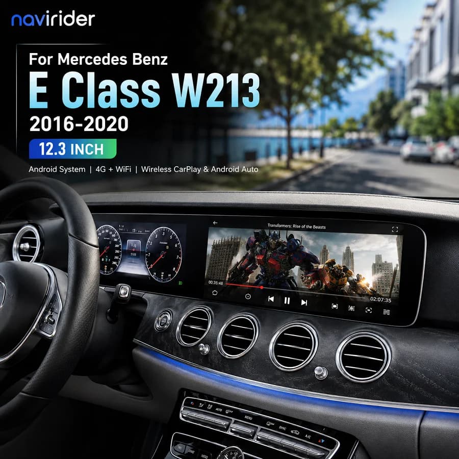 N For Mercedes Benz E Class W213 2016-2020 12.3 Inch Android Smart Screen WIFI GPS Wireless CarPlay Multimedia Stereo Player