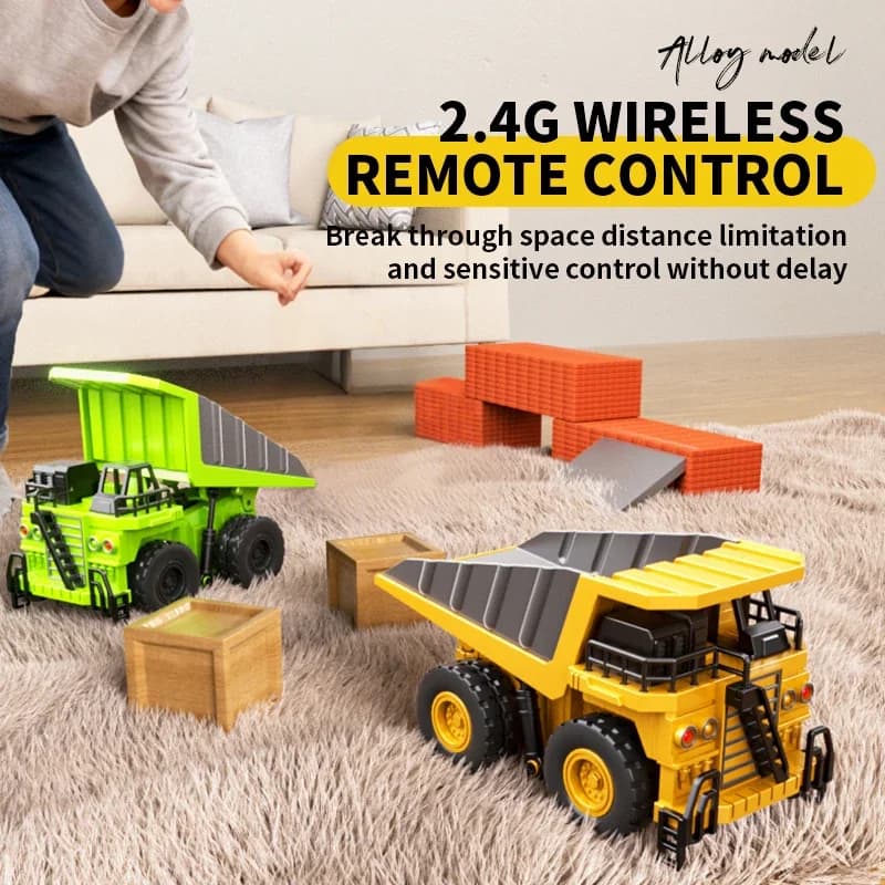 1:64 Mini in lega RC autocarro con cassone ribaltabile telecomandato auto ribaltabile veicolo di ingegneria APP autocarro con cassone ribaltabile radiocomandato giocattolo regali per bambini