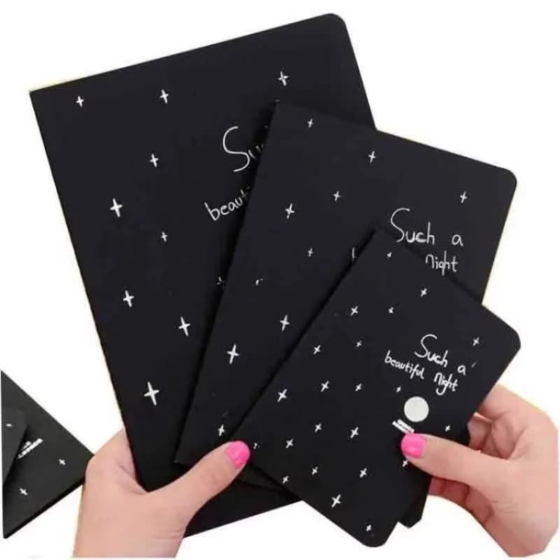 1Pcs Black Paper Notebook Sketchbook Diary for Graffiti Soft Cover Sketch Book Photo Album Notebook Office School Supplies