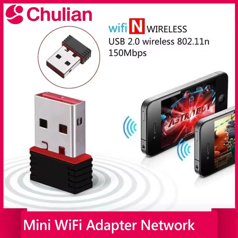 Mini adattatore WiFi senza driver, ricevitore di segnale di rete USB plug-and-play per computer desktop - Connettività comoda e veloce