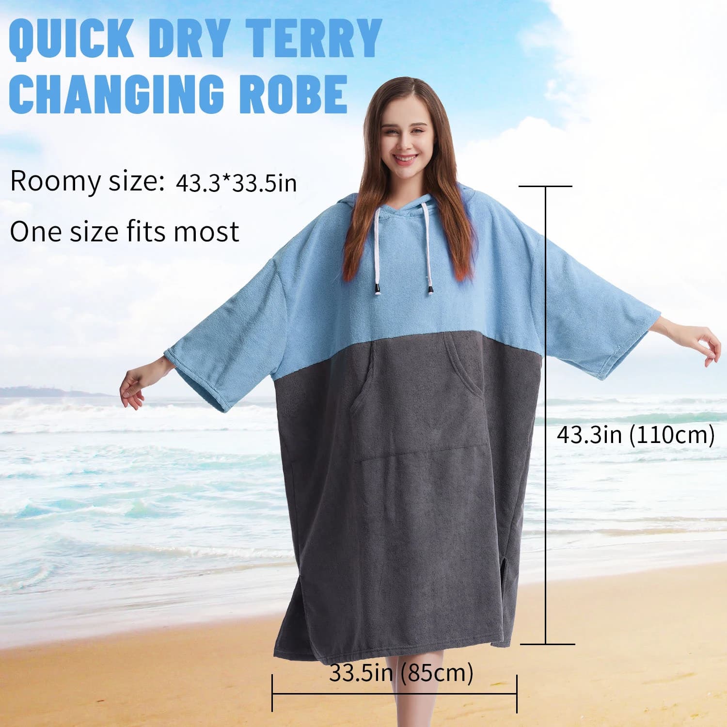 MUTAO mid- and long-sleeved changing table, quick drying absorbent bathrobe, diving towel, surfing and swimming
