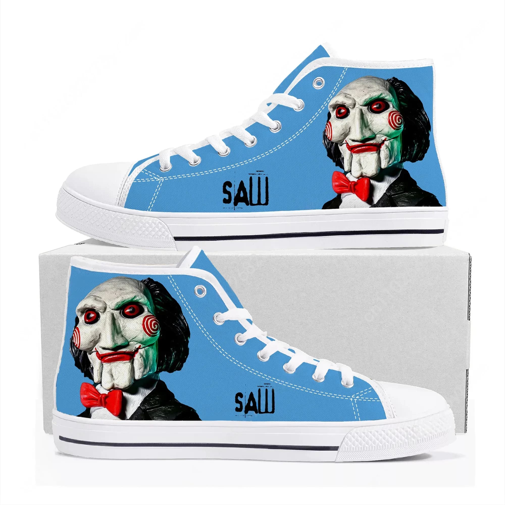 Saw High Top High Quality Sneakers Mens Womens Teenager Canvas Sneaker Casual Fashion Animation Patterns Shoe Custom Made Shoes