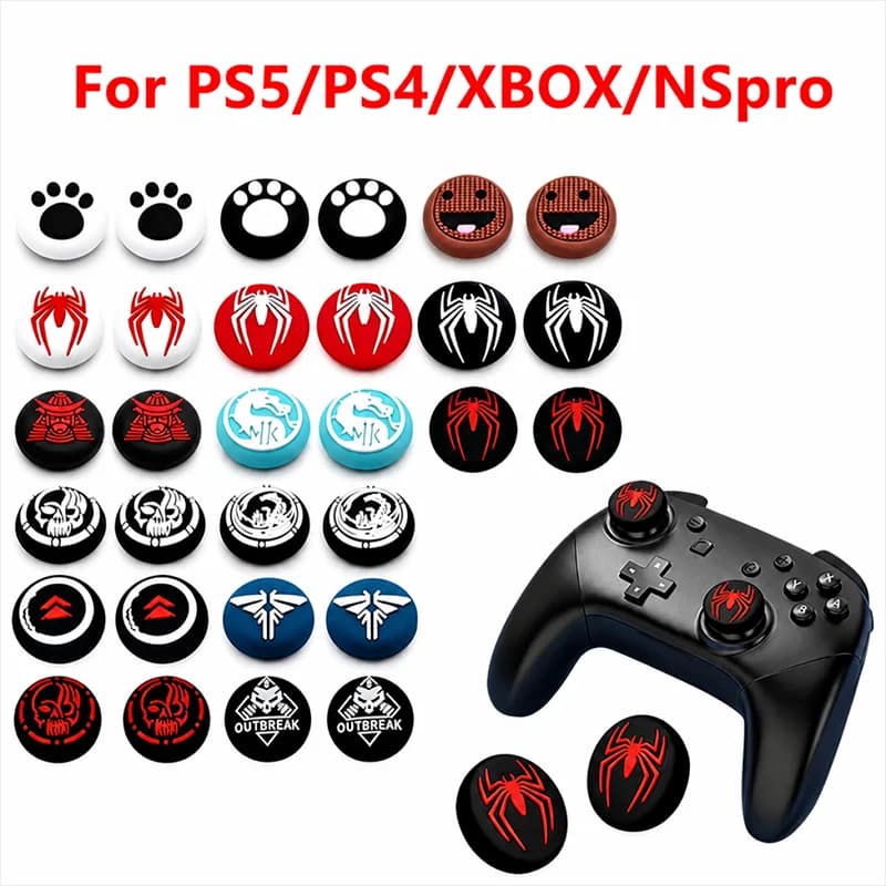 1Pair Thumb Grip Cap Cover for PS4 PS5 Playstation 5 Xbox Series XS Switch 2 Pro Game Joystick Controller Accessories Thumbstick