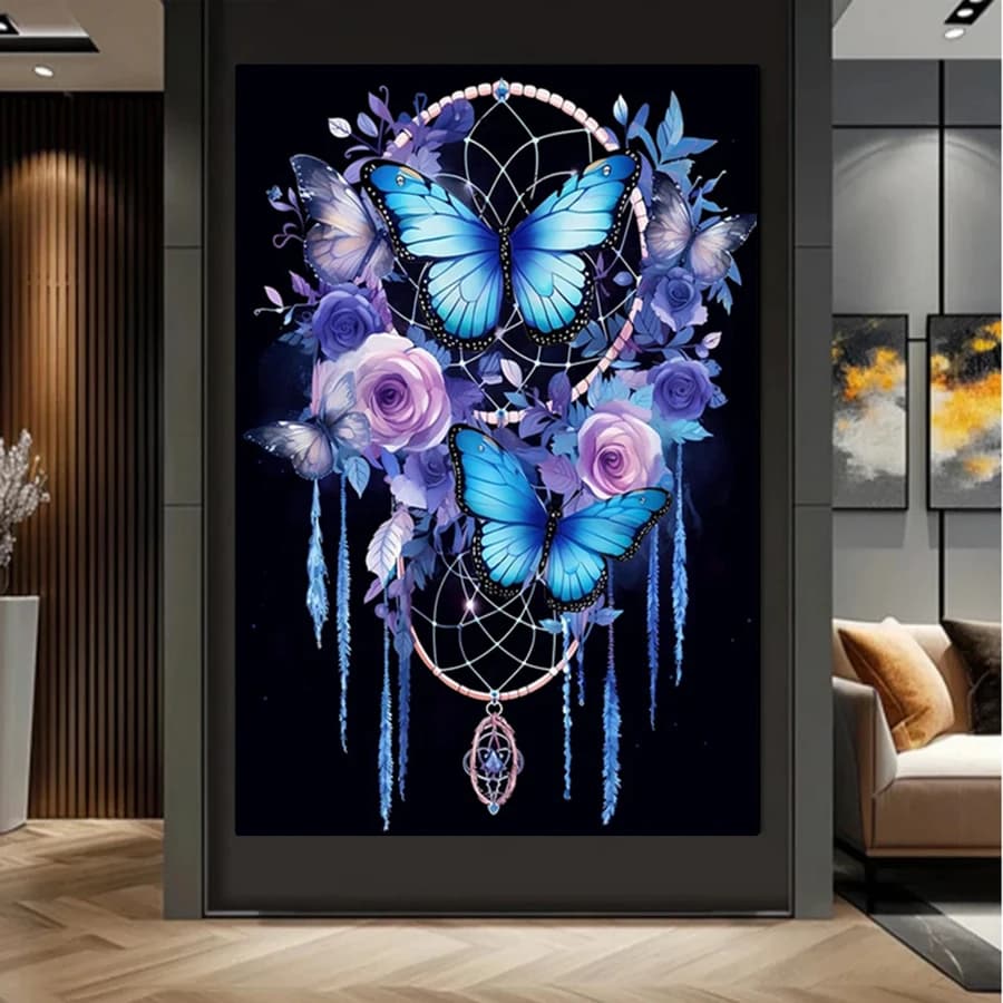 5D Abstract Butterfly Flower Dreamcatcher Diy Diamond Embroidery Full Square Round Diamond Painting Diy Cross Stitch Home Decor
