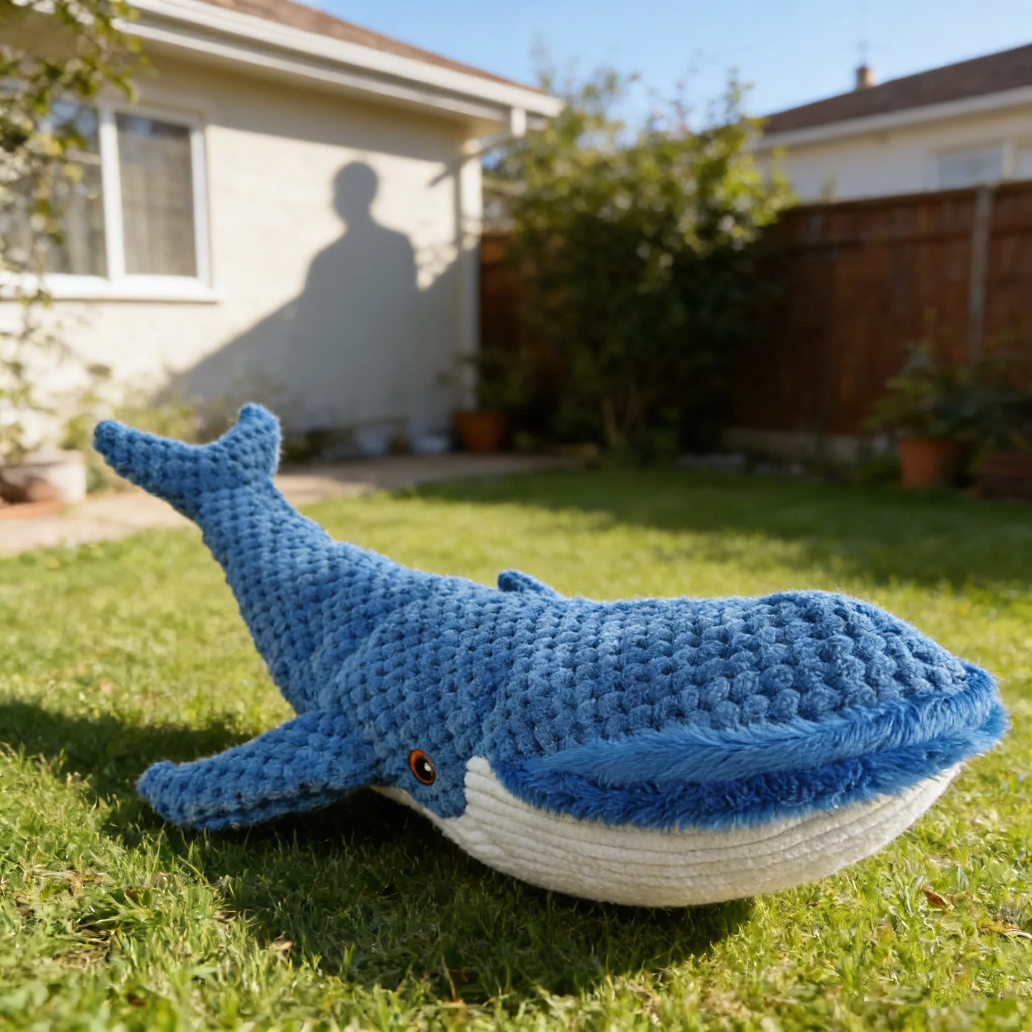 Giocattolo per Cani a Forma di Balena Blu, Giocattolo da Masticare Resistente per Cuccioli, Cani Piccoli, Medi e Grandi, Giocattolo Morbido e Sicuro per la Dentizione e la Pulizia dei Denti