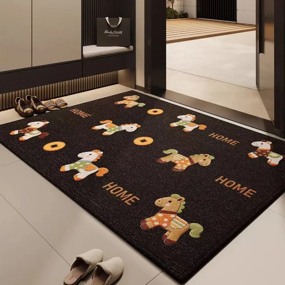 Tappetino VIKAMA per l'ingresso della porta, resistente alle macchie, assorbe l'acqua, antiscivolo, decorazione per la casa per uso interno