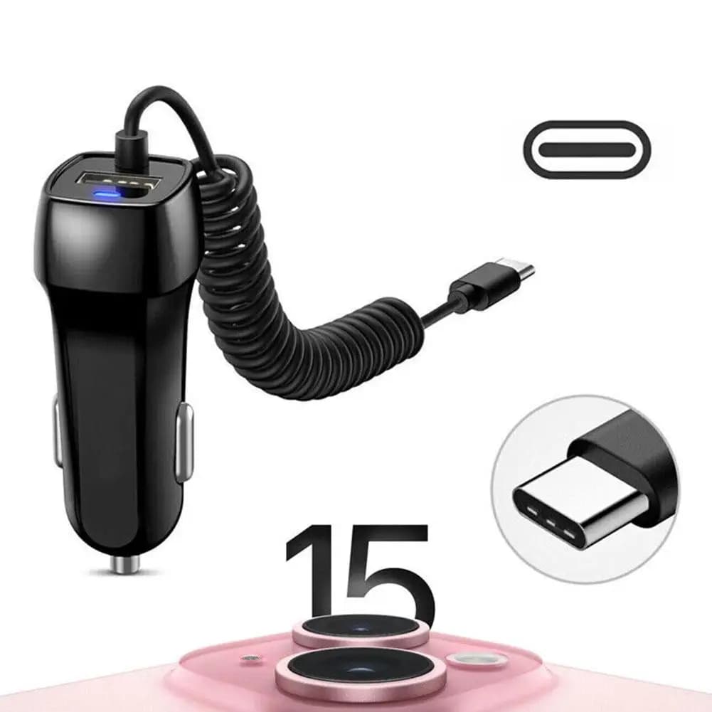 Type C USB Car Charger Fast Charging For Xiaomi Car Charger Cable Type C Cigarette Lighter Plug Universal R4T0