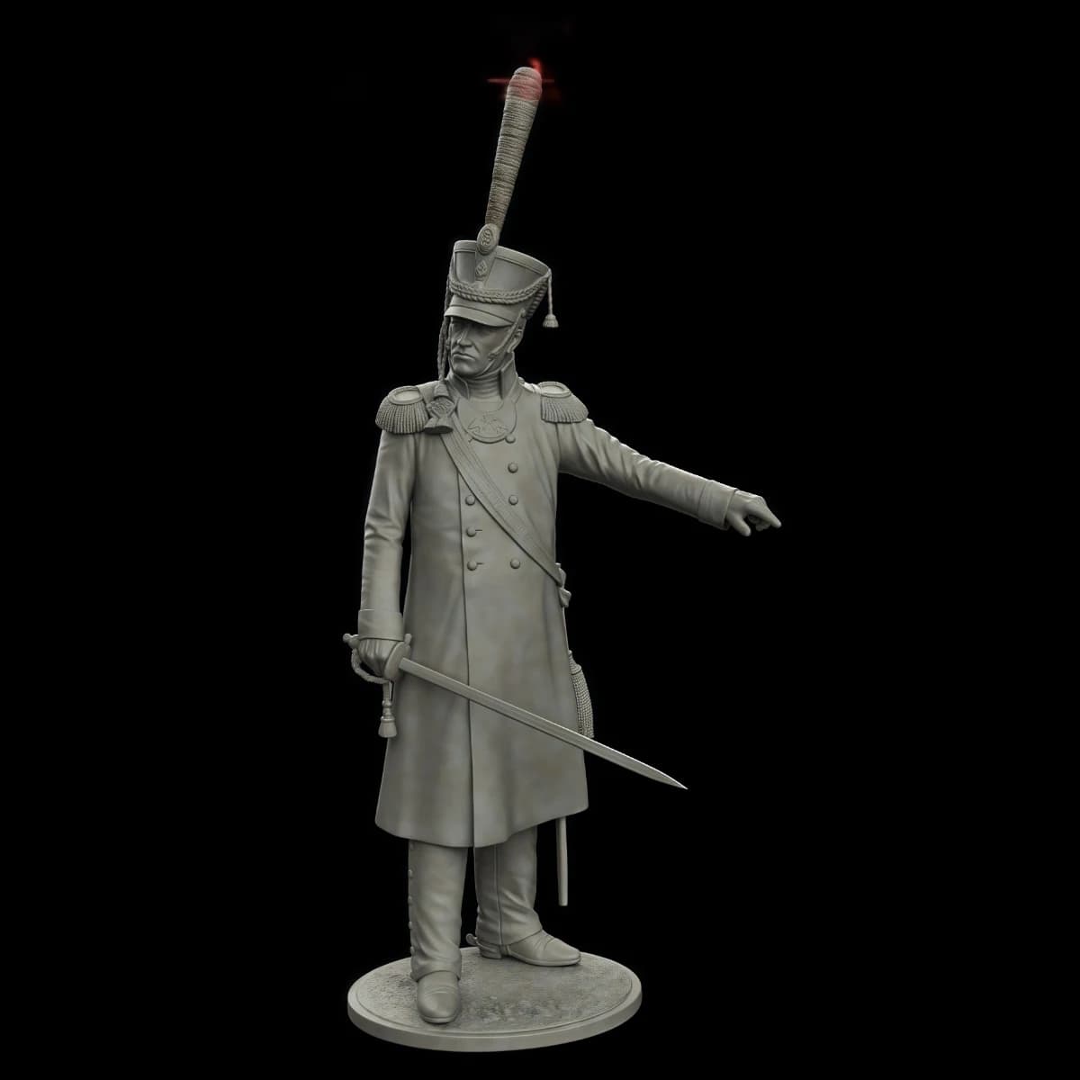 Kit modello non verniciato in resina da 75 mm, Ufficiale del quartier generale del reggimento dei granate russe GK smontato e non verniciato, 1556R