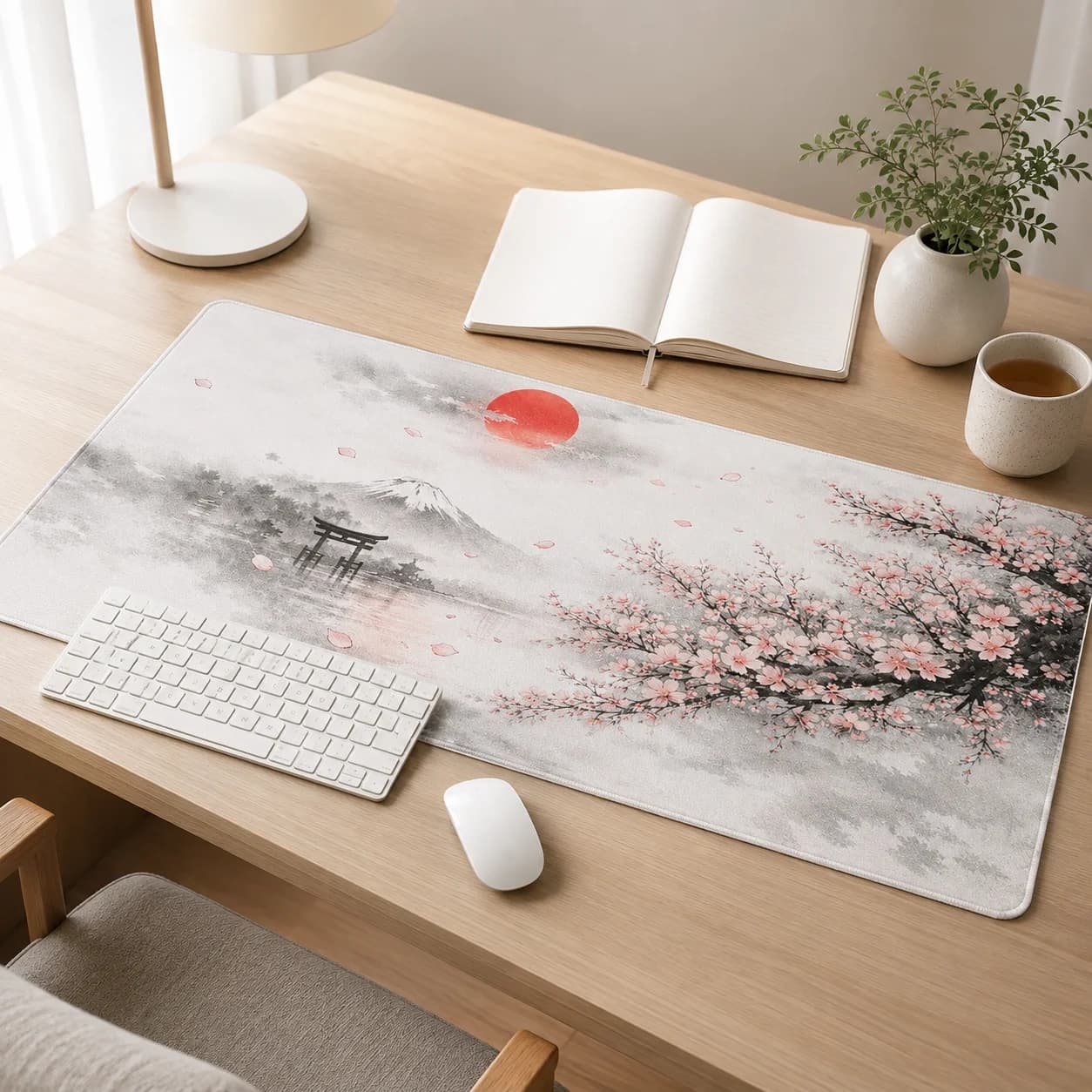 Mouse Pad Gaming Mount Fuji Cherry Blossoms XL Large Home New Mousepad XXL Non-Slip Carpet Soft PC Table Mat Desktop Mouse Pad