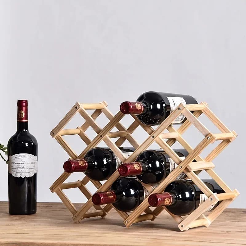 Scaffali per vino impilabili 3, 5, 6, 10 Bottiglie Scaffali per vino in legno Utensili da bar per la casa Armadietti per vino Strumenti da bar