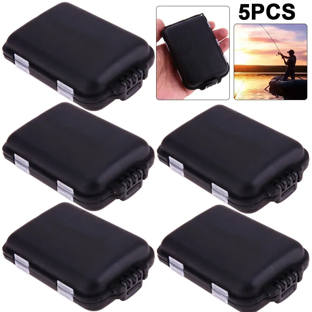 5Pcs Fishing Tackle Box 10 Compartment Spoon Hook Bait Storage Case Mini Gear Pesca