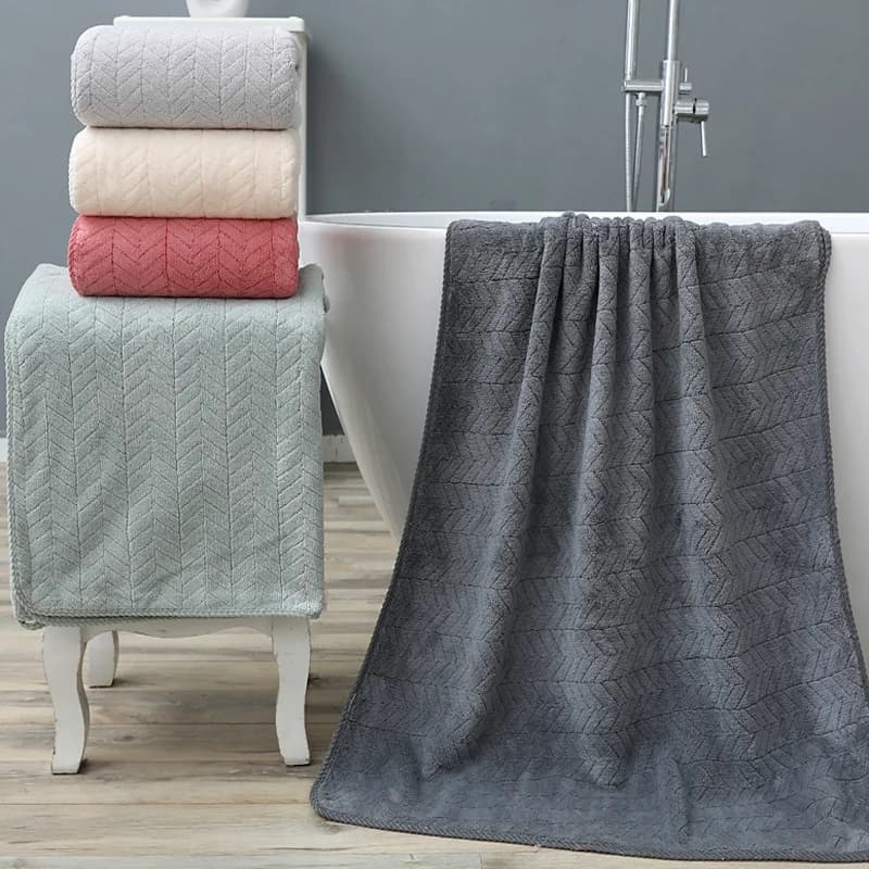 Asciugamano da bagno in velluto corallo spesso ingrandito, alto assorbimento d'acqua, asciugamano per hotel non sbiadito, salone di bellezza da spiaggia sportivo, uomo e donna