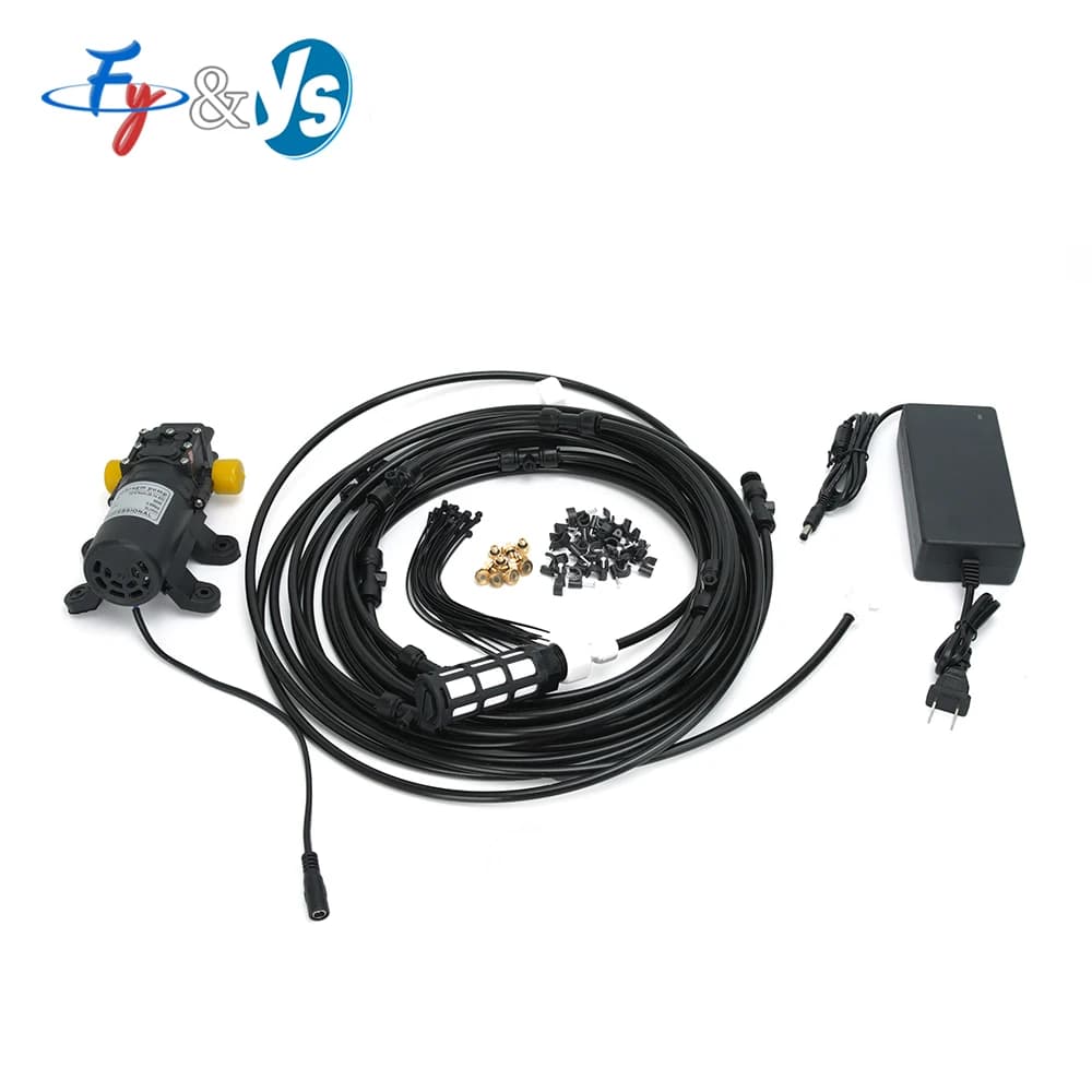 Outdoor Nebulization Cooling System Patio, Irrigation Sprinkler Spray Nebulization System with 6-18M Diaphragm Pump