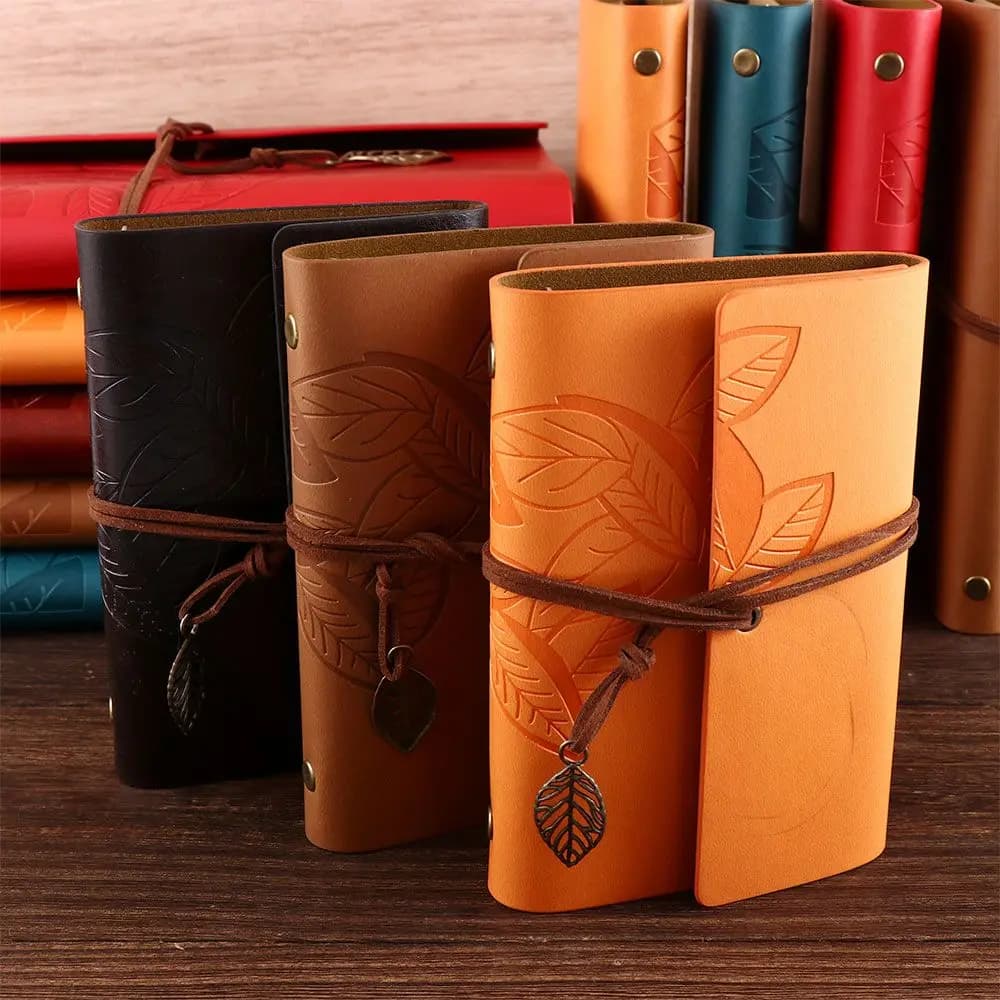Stationery Literature Kraft Sketchbook Diary Notepad Journal Paper Replaceable Vintage Notebook Spiral Note Book PU Leather