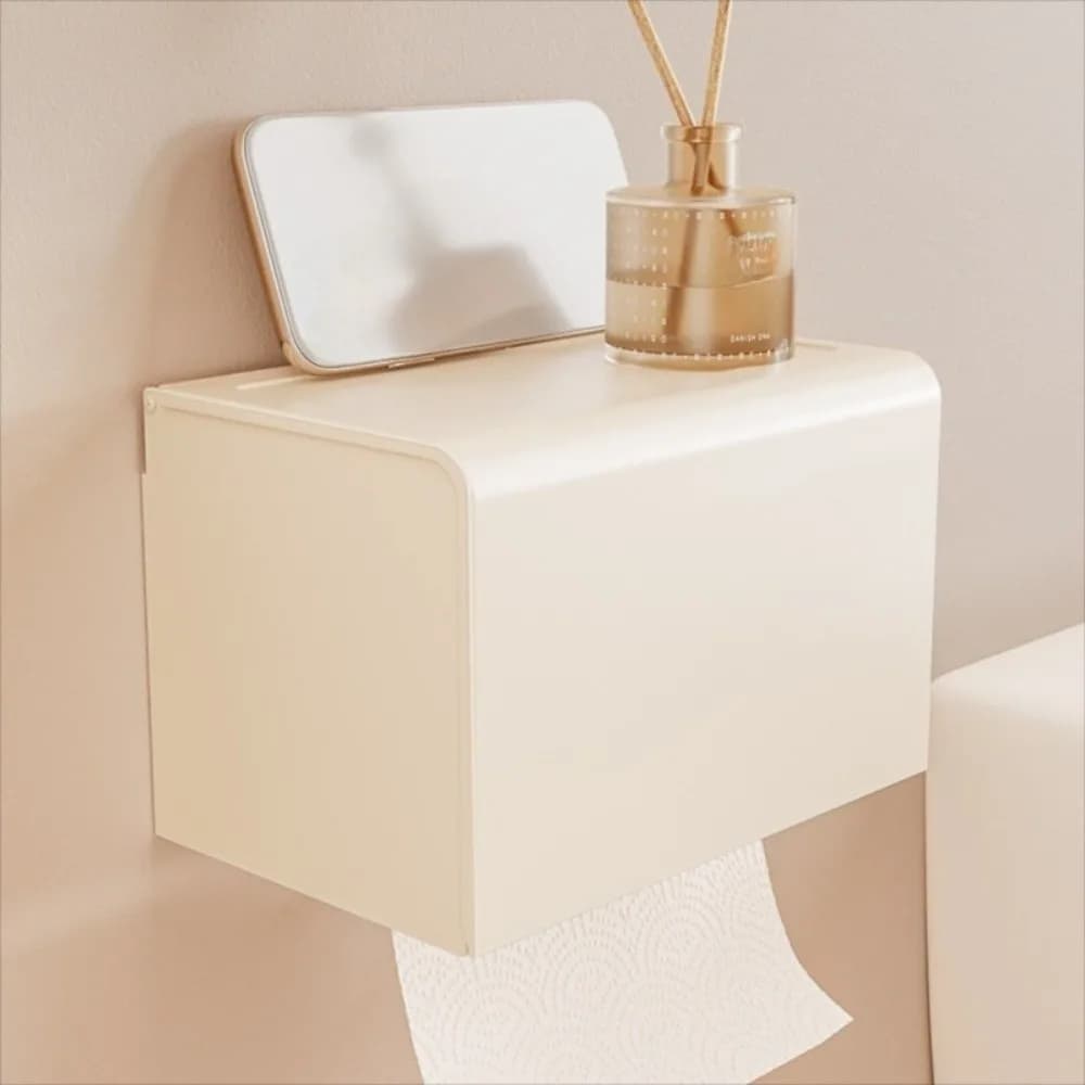 Durable Waterproof Toilet Paper Box Strong Load-bearing Space Saving Roll Paper Drawer Reusable Stable Phone Holder Bathroom