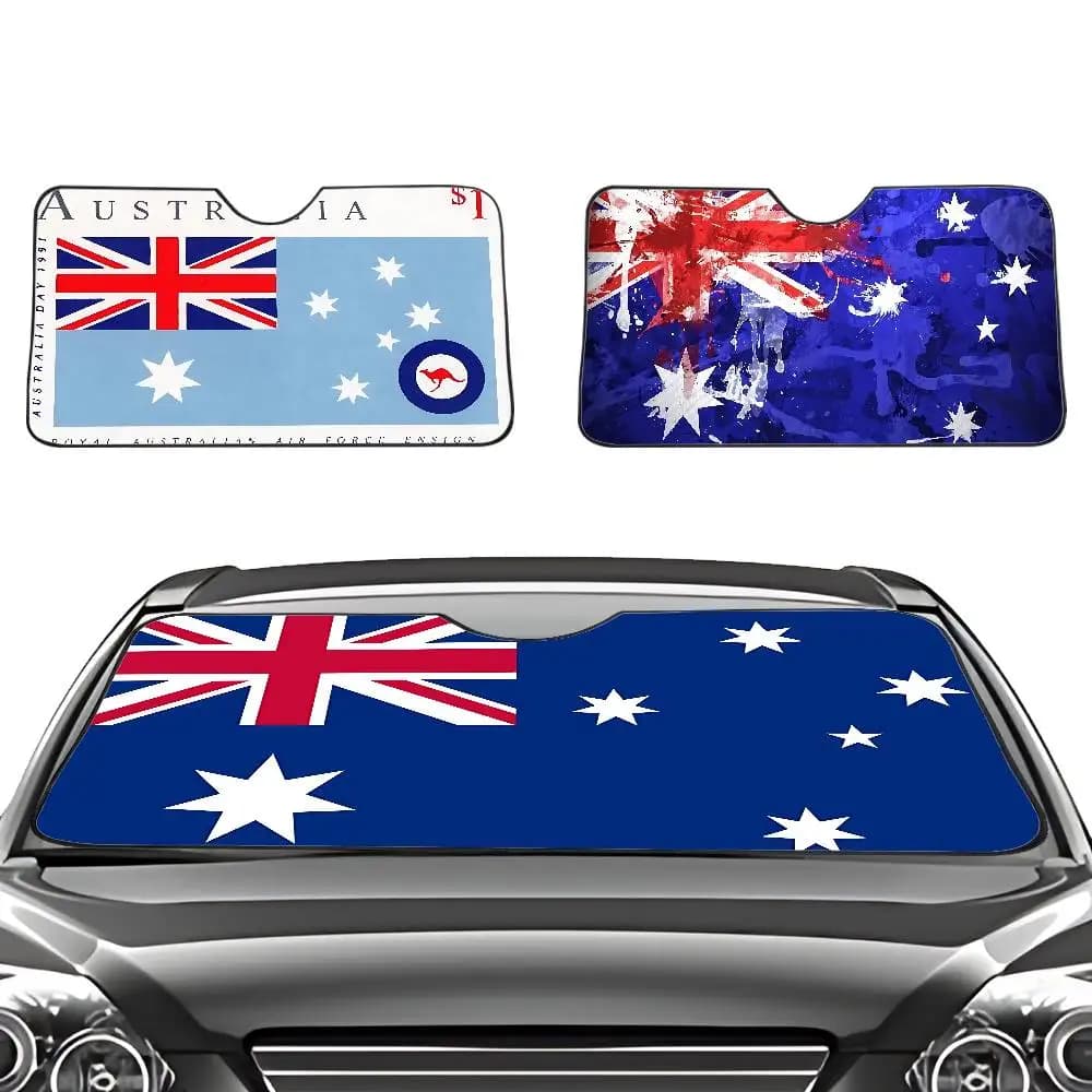 Parasole per Auto con Bandiera Australiana, Copertura per Parabrezza, Protezione dai Raggi UV, Visiera Parasole per Auto