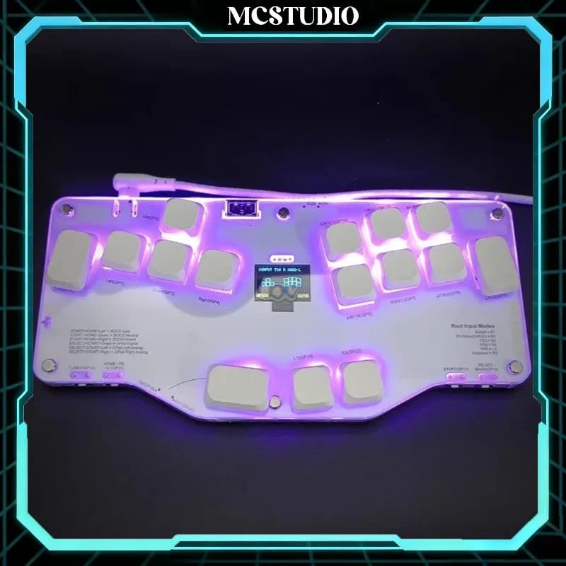 Tastiera Mixbox a Profilo Basso Personalizzata Cablata RGB Hot Swappable Ergonomica Mini Tastiera con Joystick per Gaming Regalo