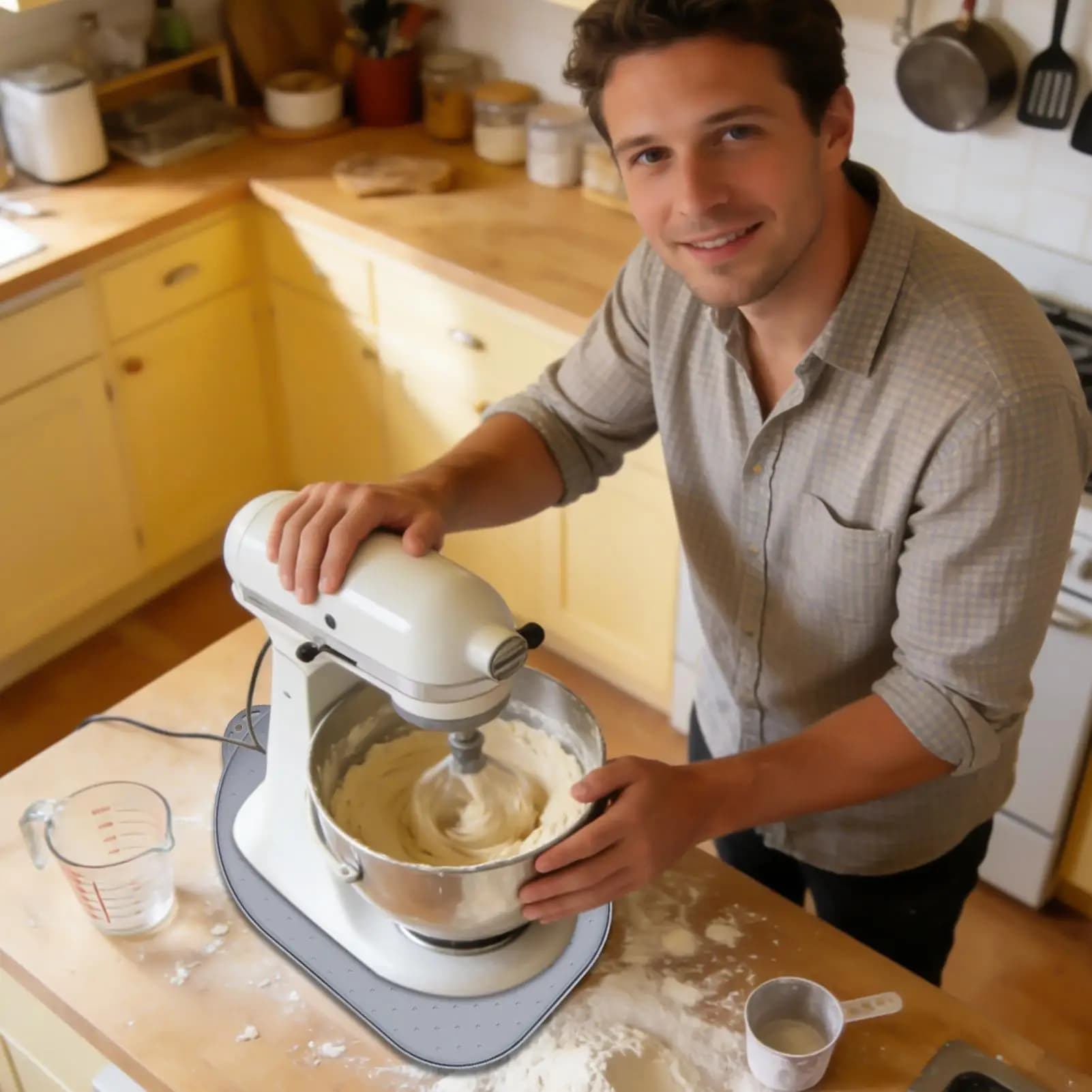 Tappetino scorrevole in silicone per elettrodomestici, friggitrice ad aria, cottura, piano di lavoro, ristorante