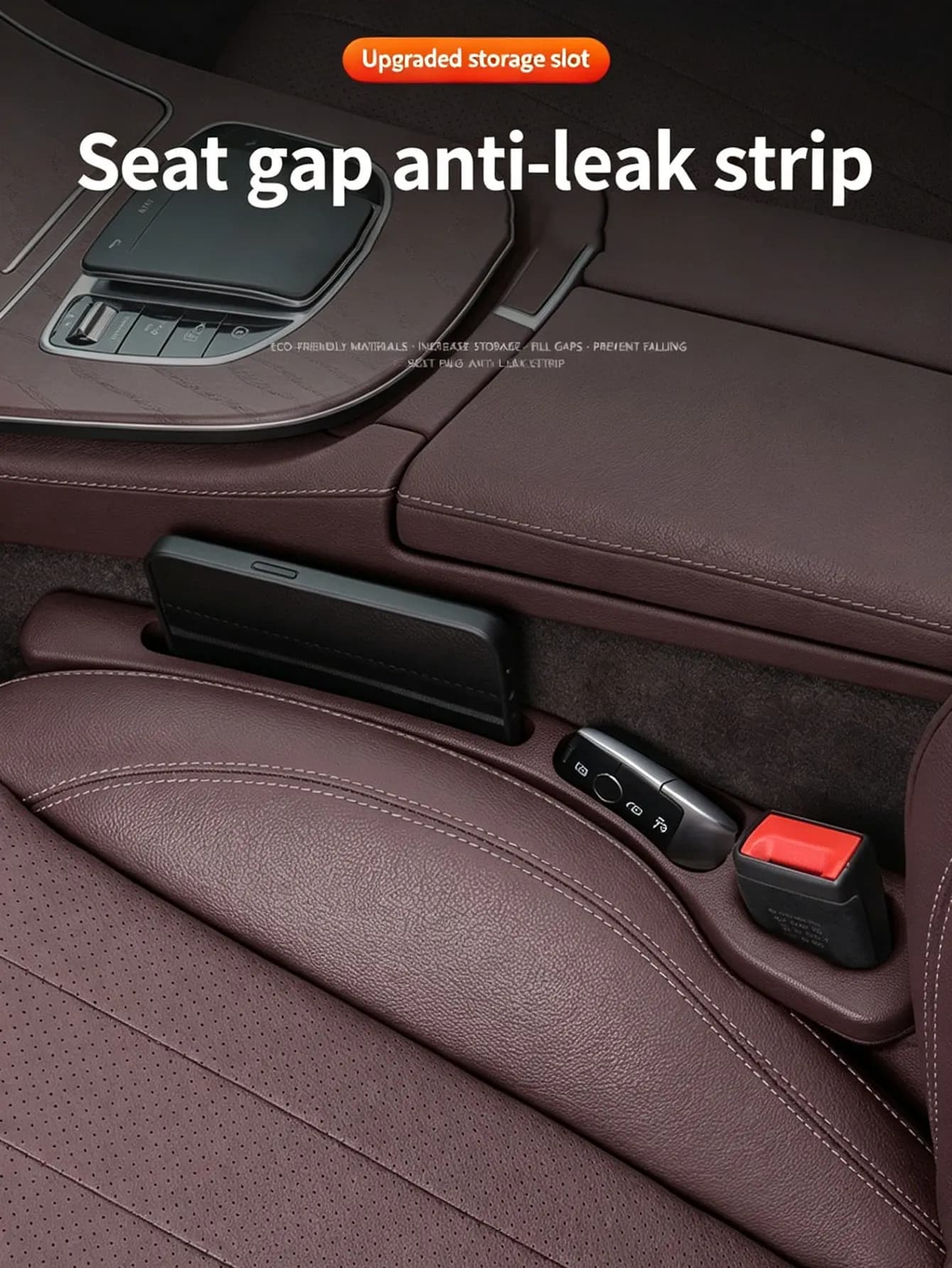 2PCS Car Seat Gap Filler Between Seats Console Organizer Seat Crevice Storage Box Bag Decoration Interior Auto Accessories