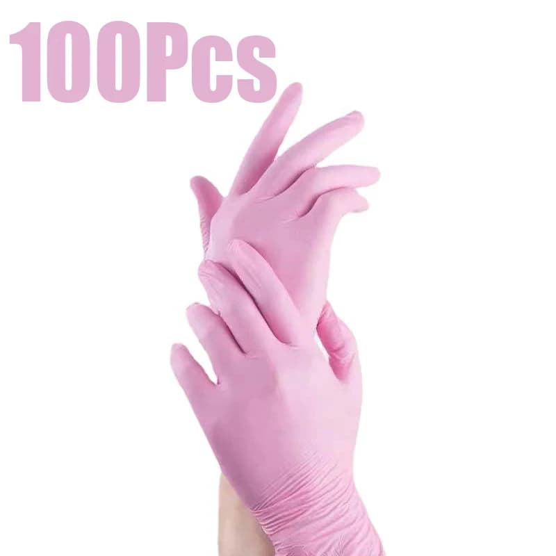 Guanti in nitrile, guanti monouso non sterili, senza lattice, guanti senza polvere per strumenti per l'esame di pulizia da laboratorio, 100 pezzi