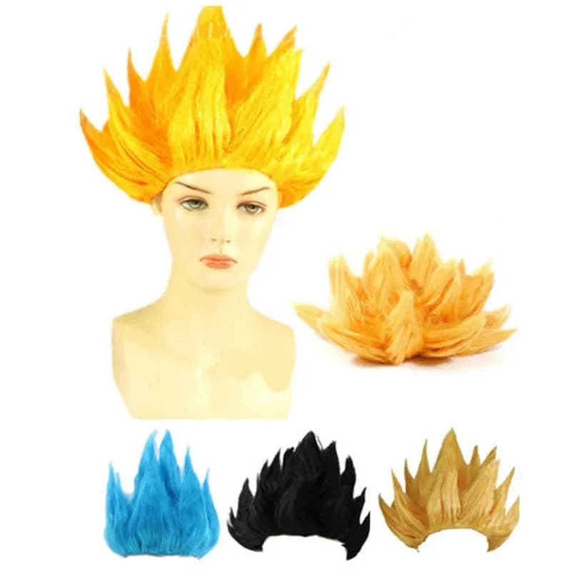 Parrucche cosplay Z per bambini adulti Goku Anime Costume Party Dress Up Parrucca nera blu gialla Parrucca per festa di carnevale di Halloween