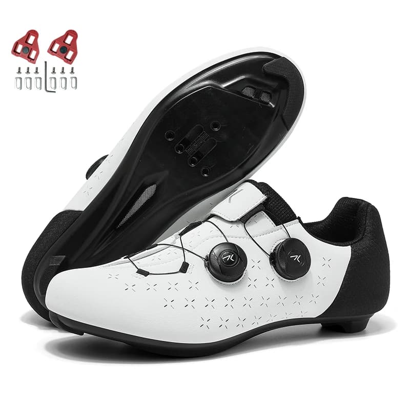 Scarpe da ciclismo su strada da uomo, scarpe piatte con attacco a cricchetto, antiscivolo, per mountain bike, da corsa, con chiusura automatica SPD, scarpe da bici da corsa veloci.