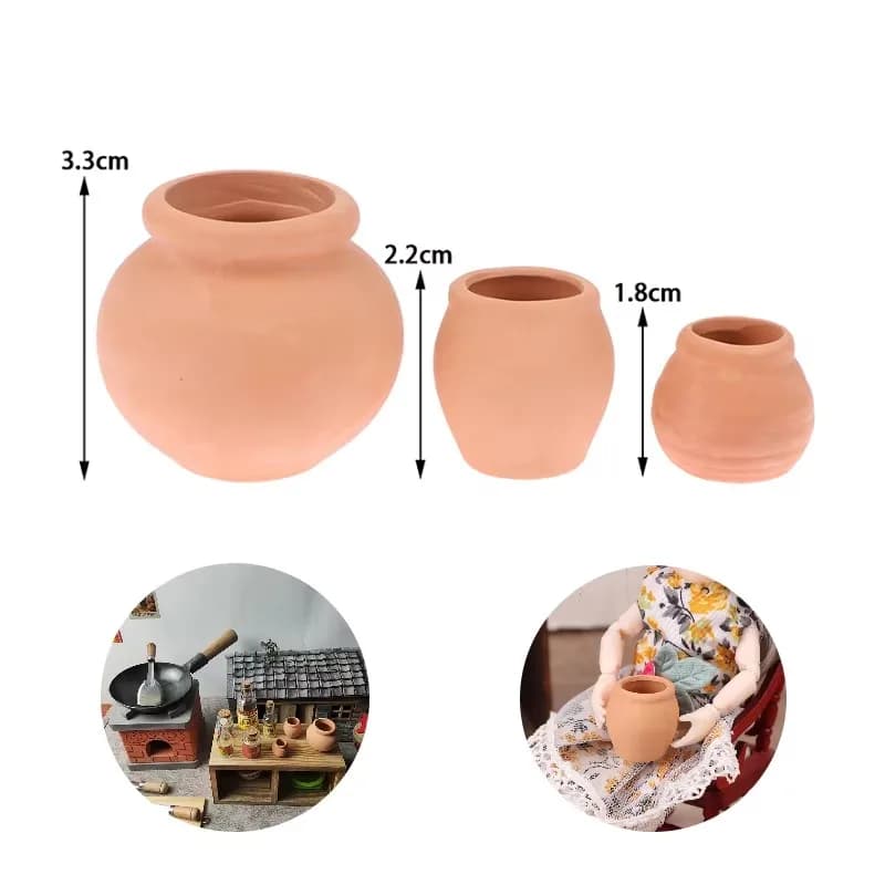 1PC casa delle bambole in miniatura imitazione argilla mini barattolo nostalgia accessori da cucina per la decorazione della casa delle bambole bambini giochi di imitazione giocattoli
