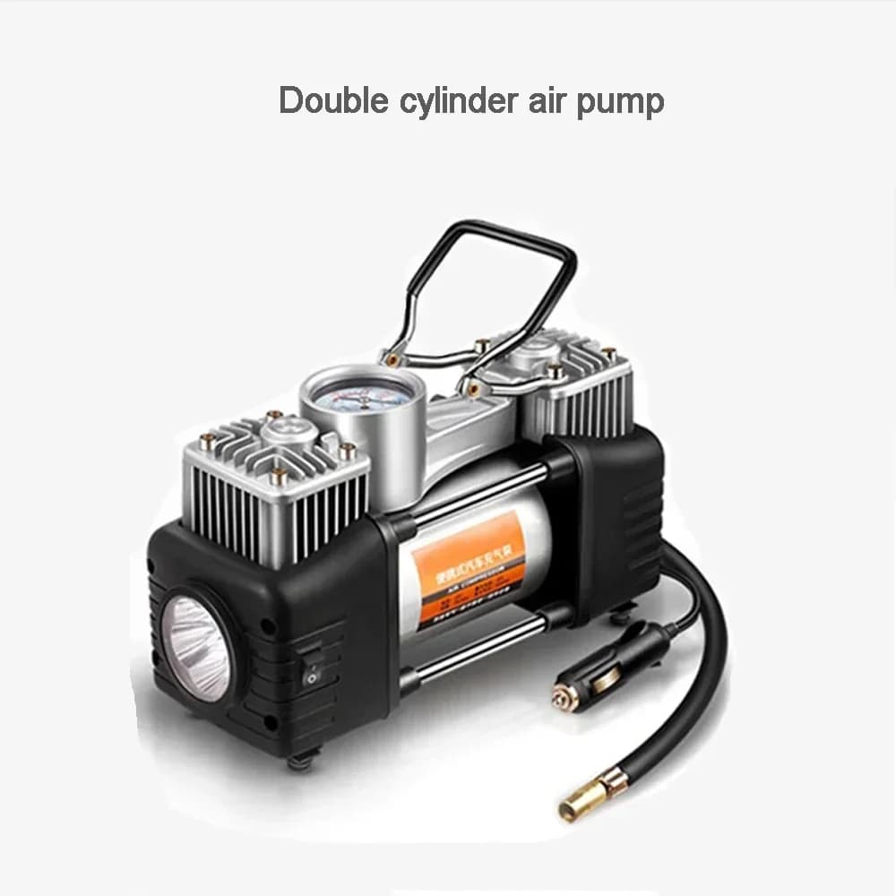 Gonfiatore per Auto a Doppio Cilindro 12V, Portatile in Metallo, per Veicoli Elettrici a Tre Ruote, 220V per Uso Domestico, Vendita Calda 2026