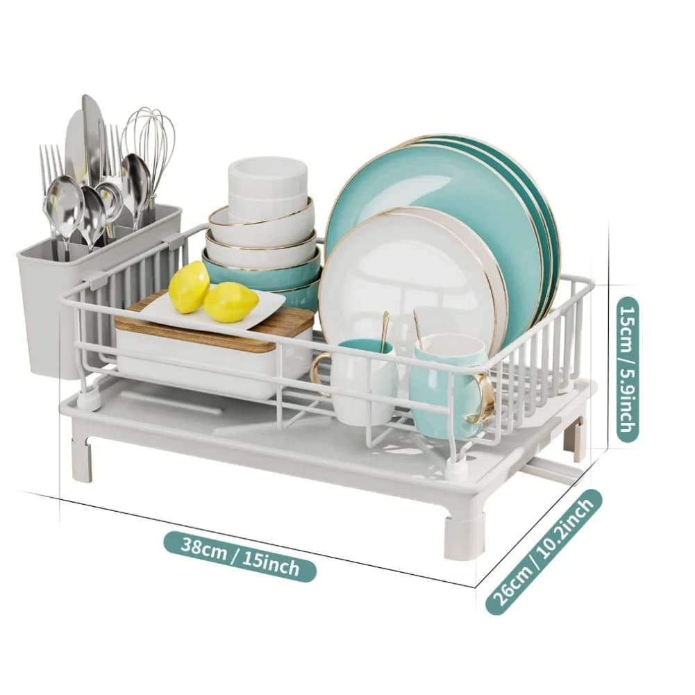 Two-tier kitchen plate with drainage bottom to store the tools, raised feet and special slots for knives